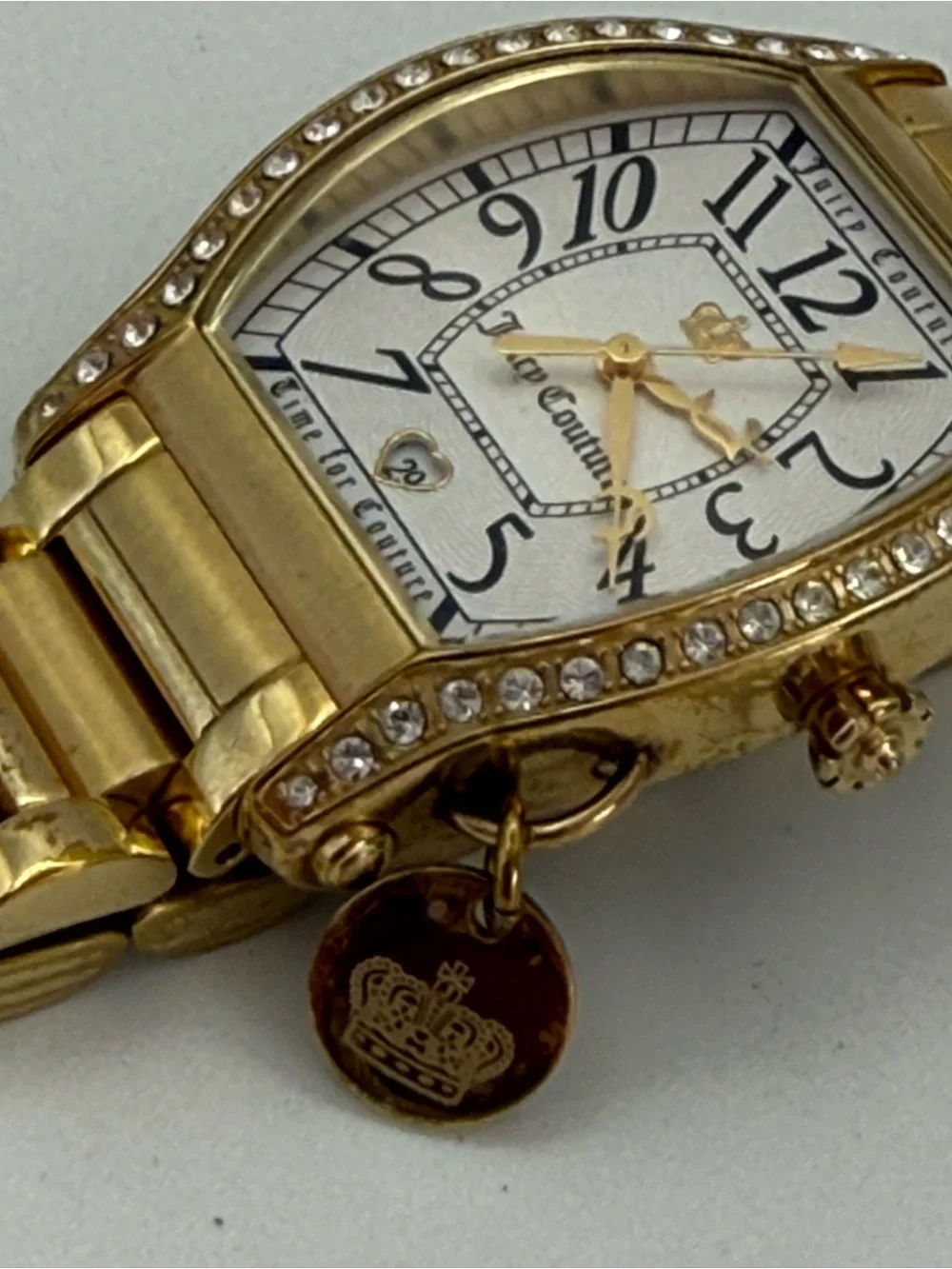 Juicy Couture Gold-Tone Crystal Accent Women's Bracelet Watch with Charm